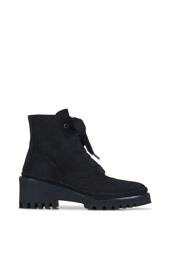 Ron White Eris Onyx Suede Lace-Up Short Boot, 50mm - view 2