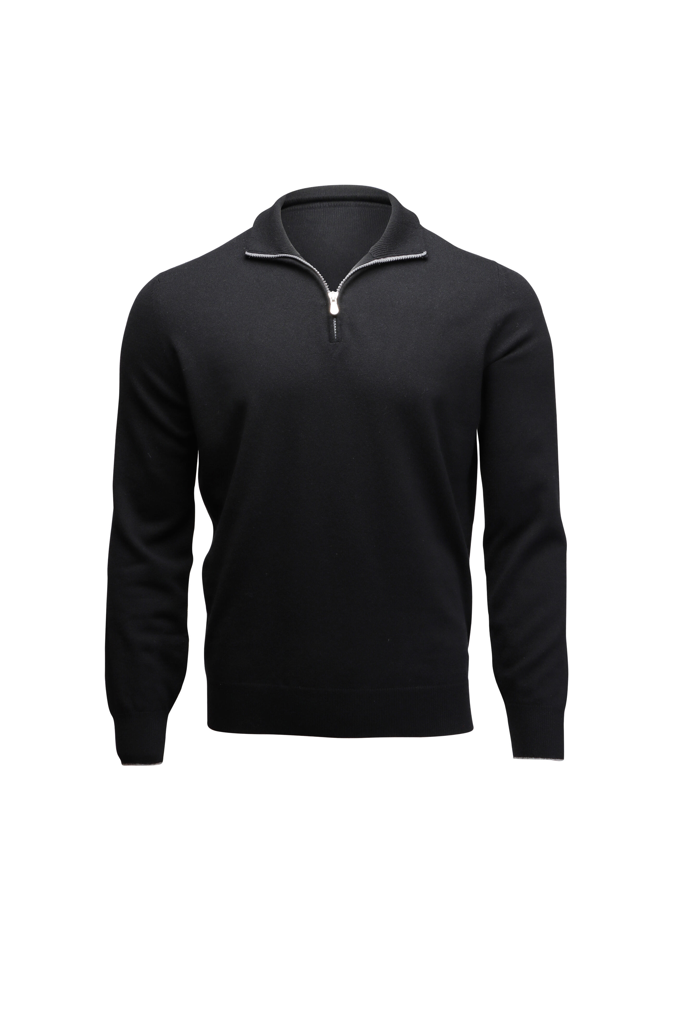 Brunello Cucinelli - Black Cashmere Quarter Zip Sweater