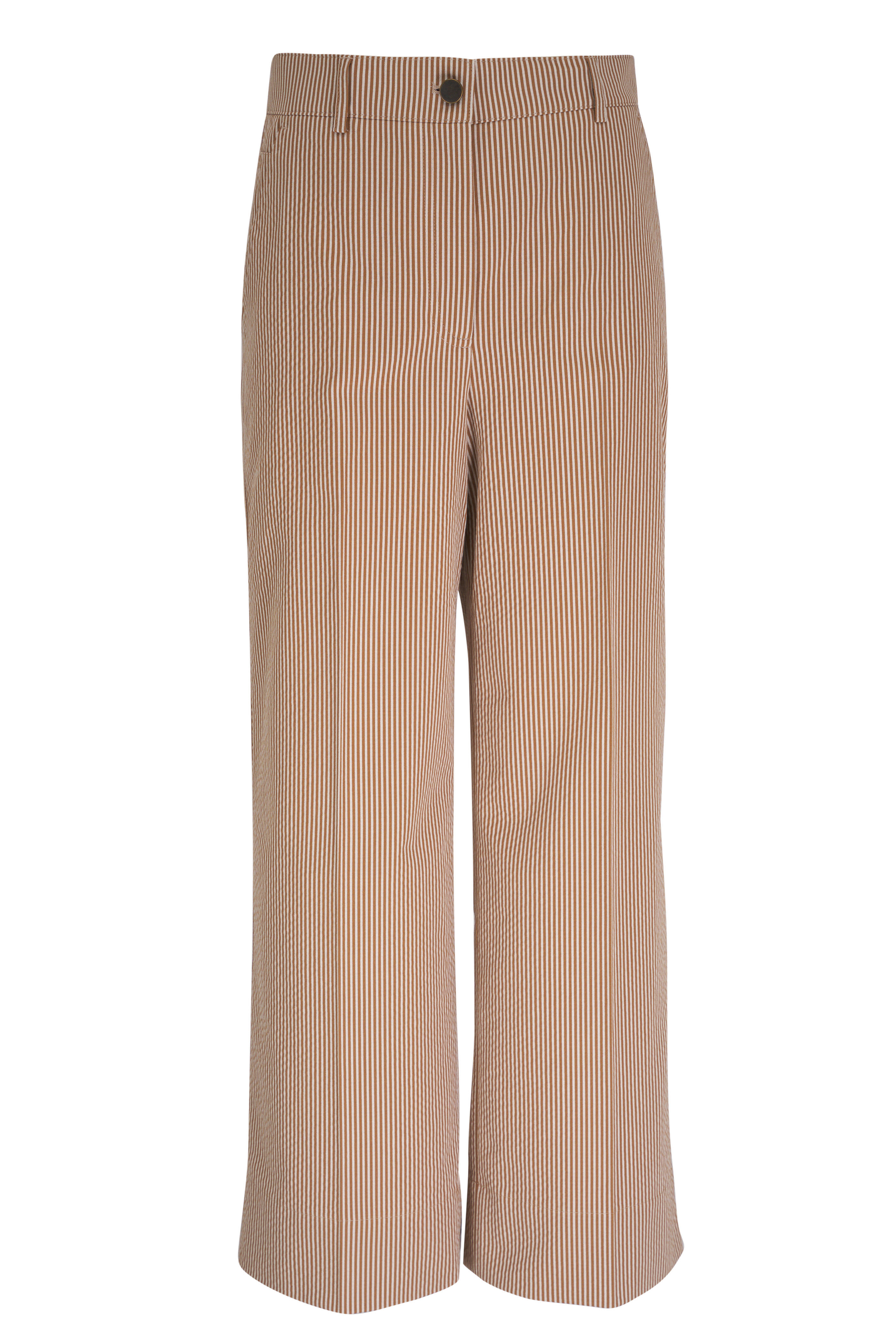 Akris Punto - Chiara Toffee Seersucker Stripe Pant
