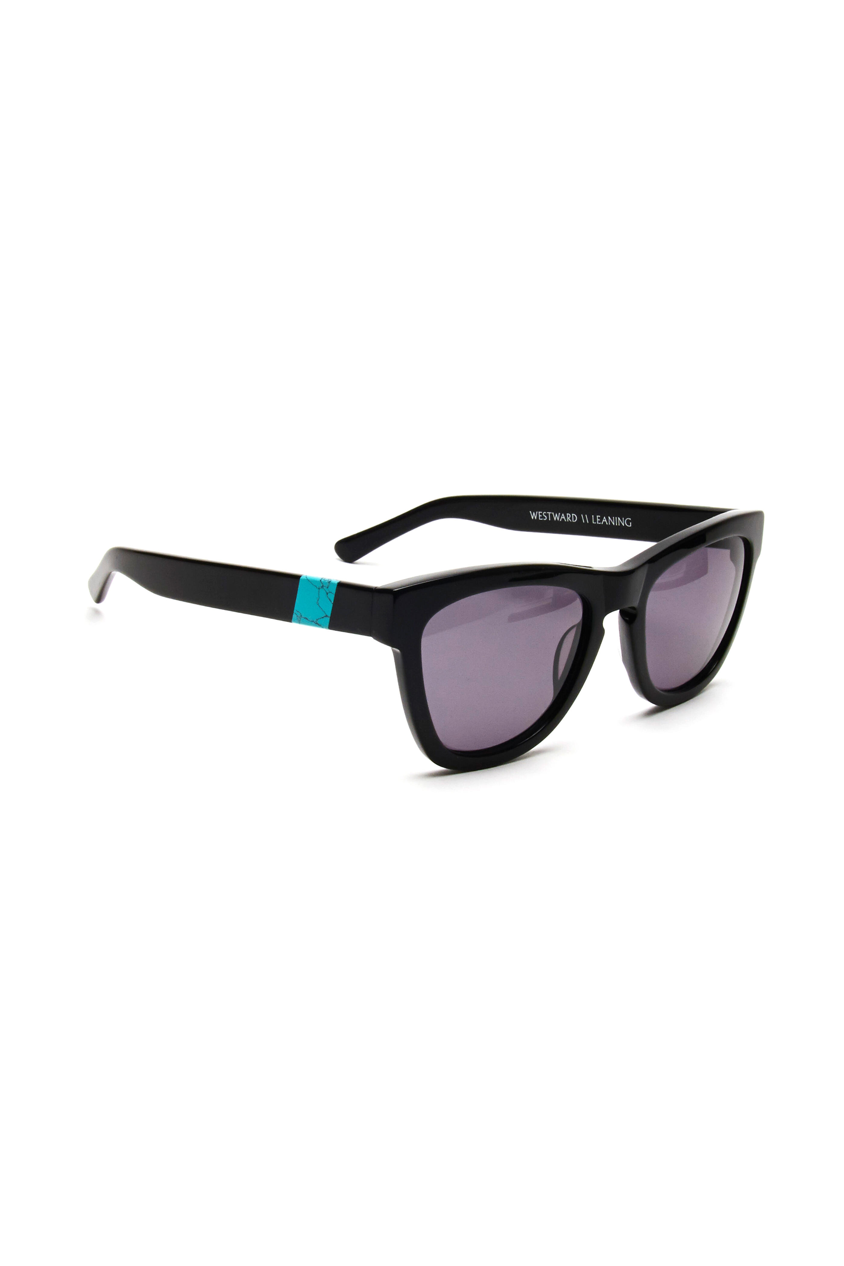 Westward Leaning - Black & Teal Sunglasses