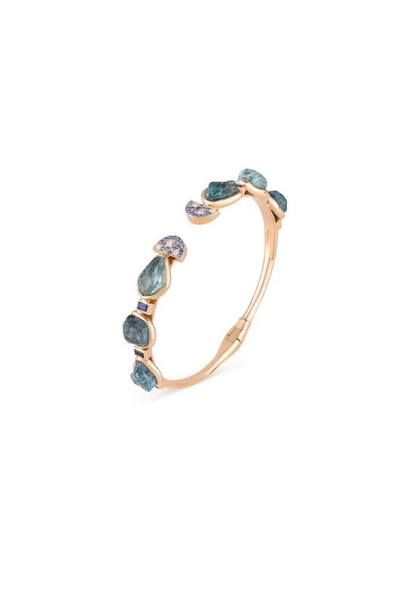 Clara Chehab Blue Double Moon Cuff Bracelet