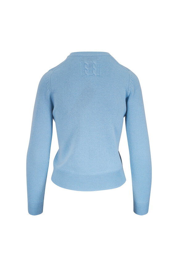 Nili Lotan Cambridge Blue Cashmere V-Neck Sweater - view 2