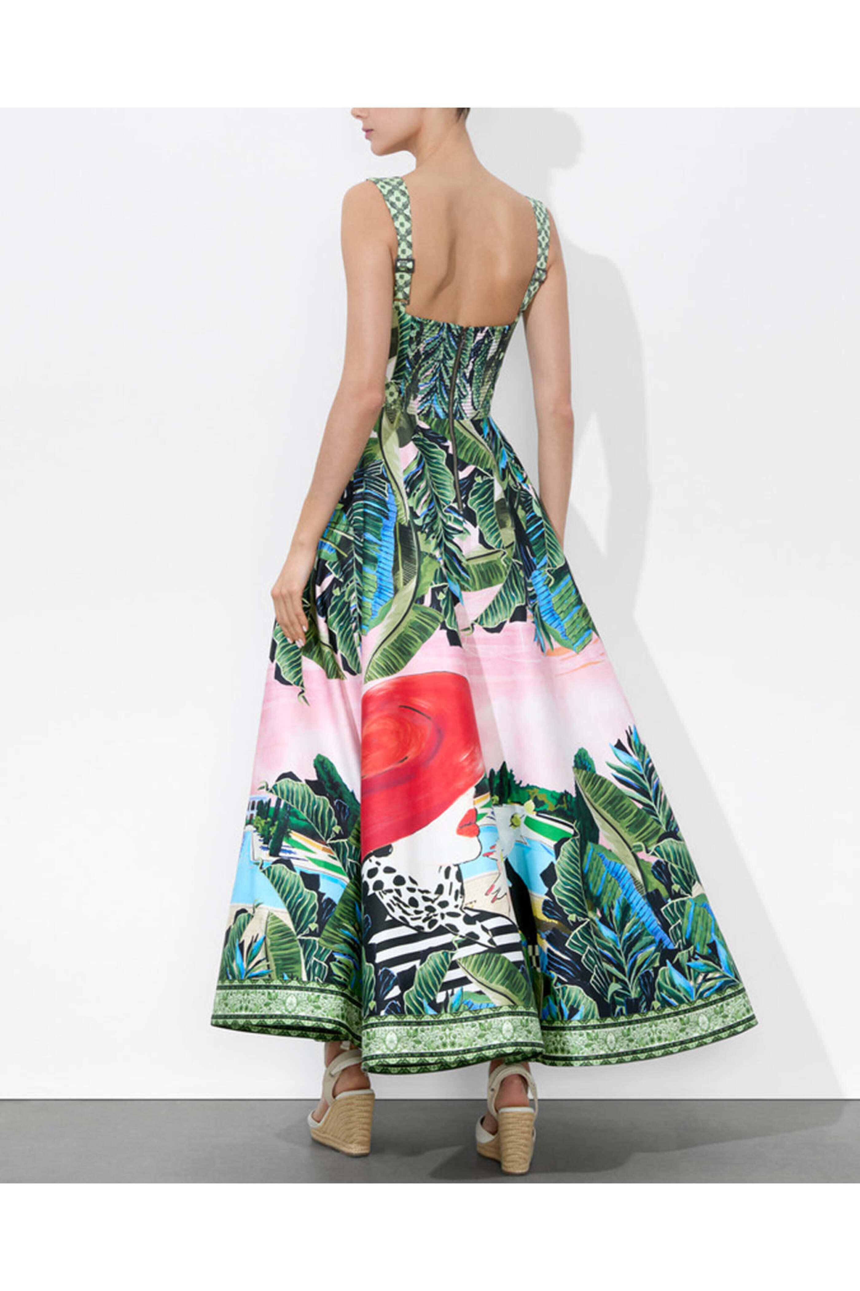 Alice & Olivia - Palm Beach Fia Fit and Flare Midi Dress