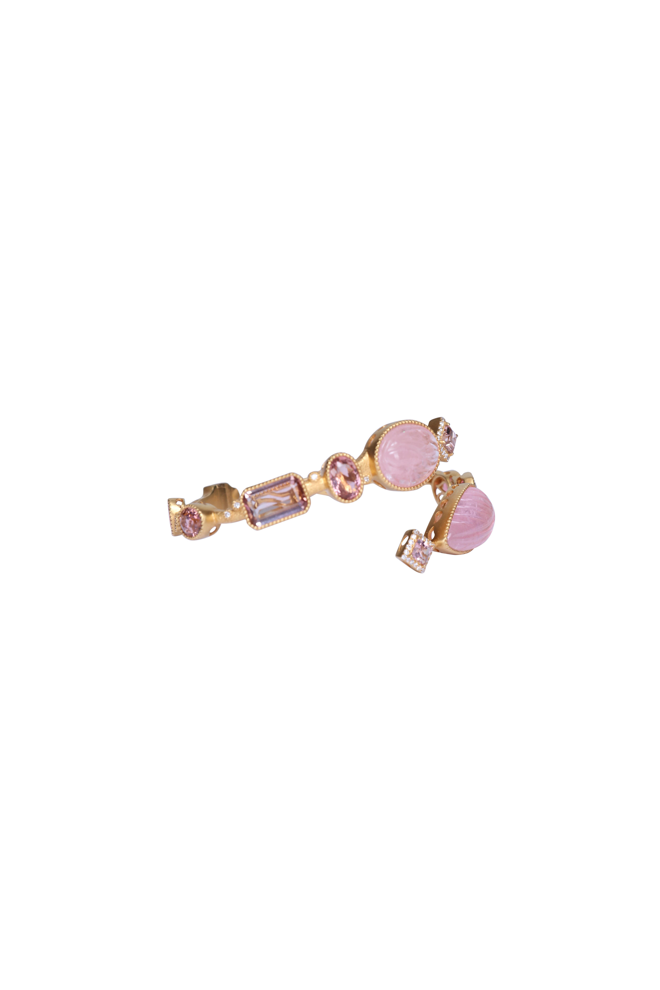 Coomi - Morganite & Pink Tourmaline Cuff Bracelet