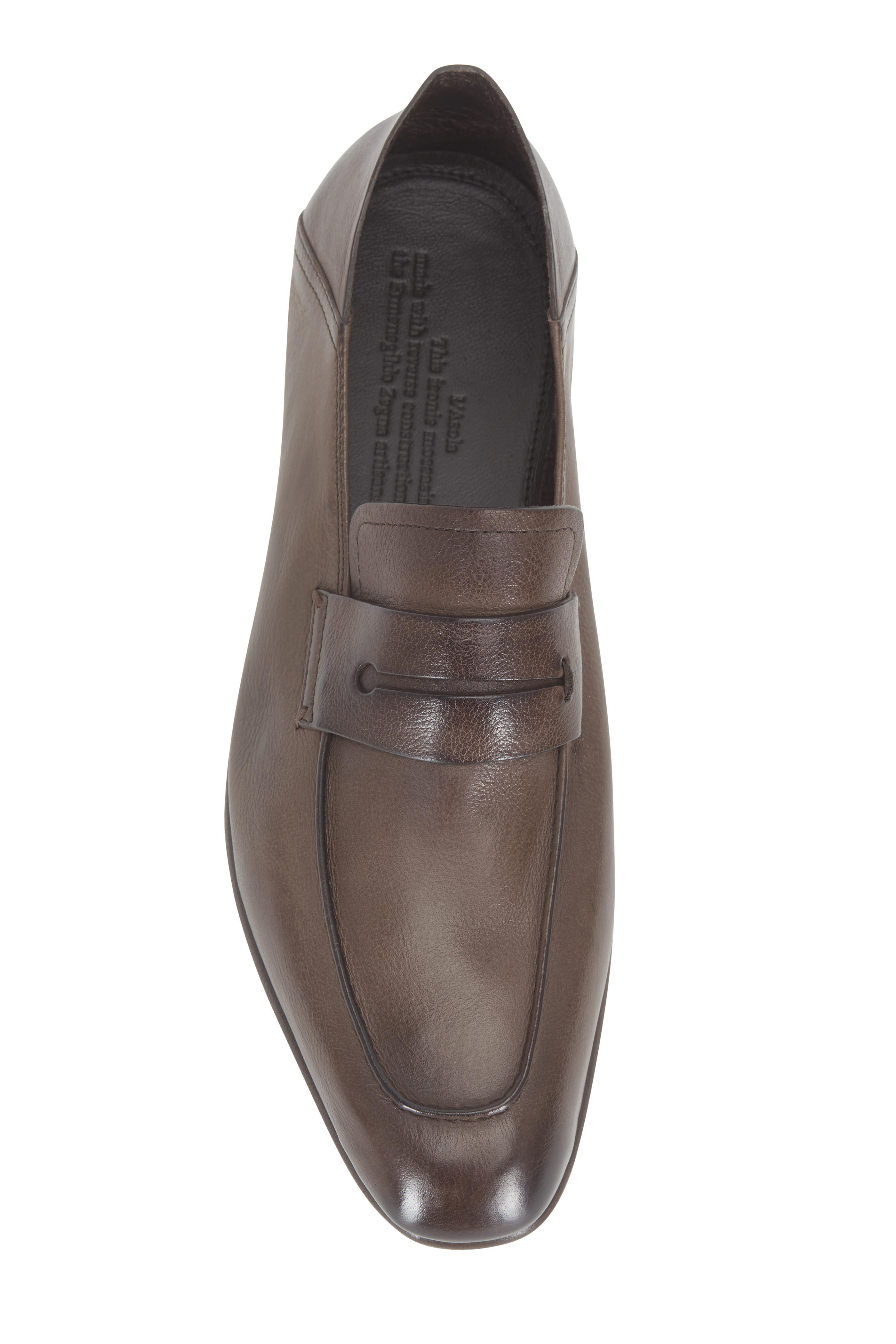 Zegna - L'Asola Medium Brown Leather Convertible Loafer