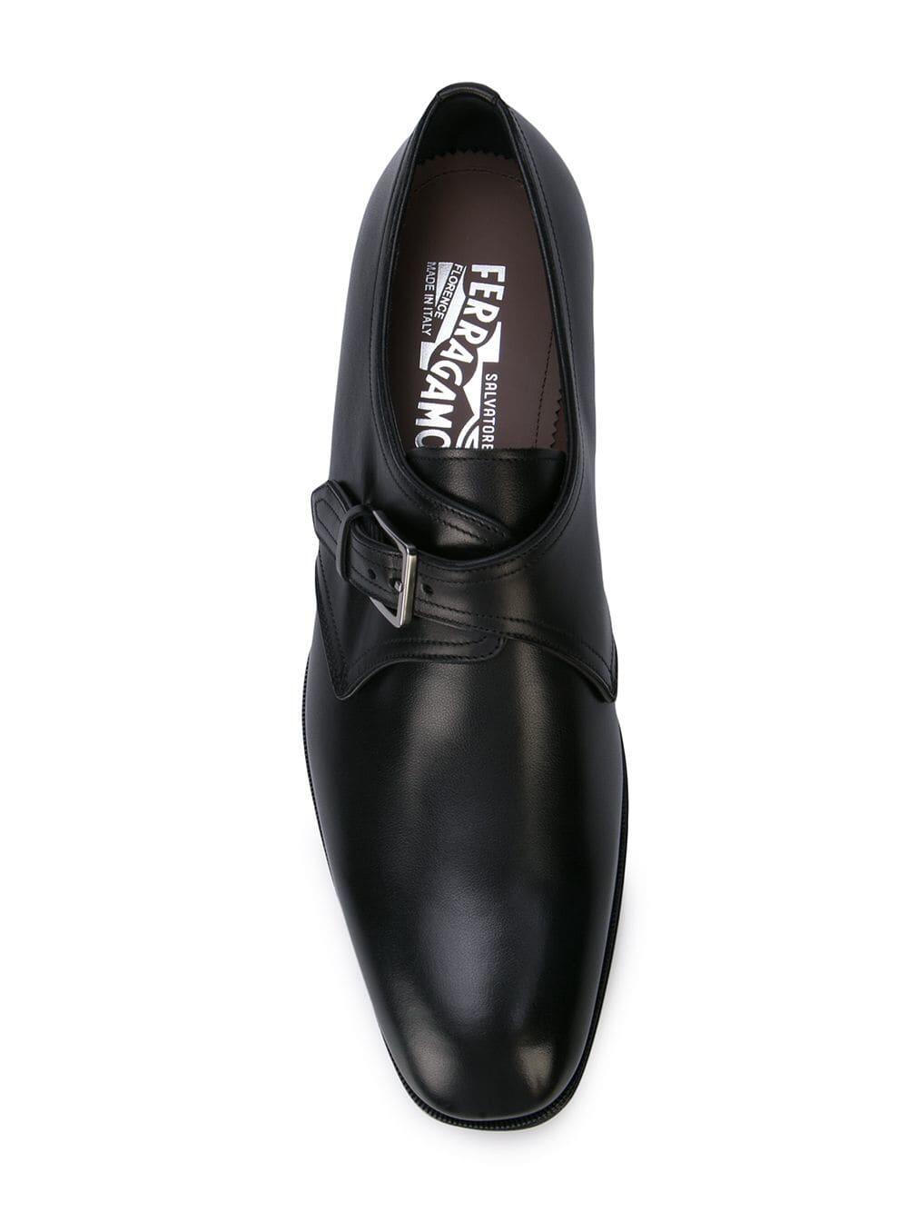 Ferragamo - Alessandro Black Leather Monk Shoe