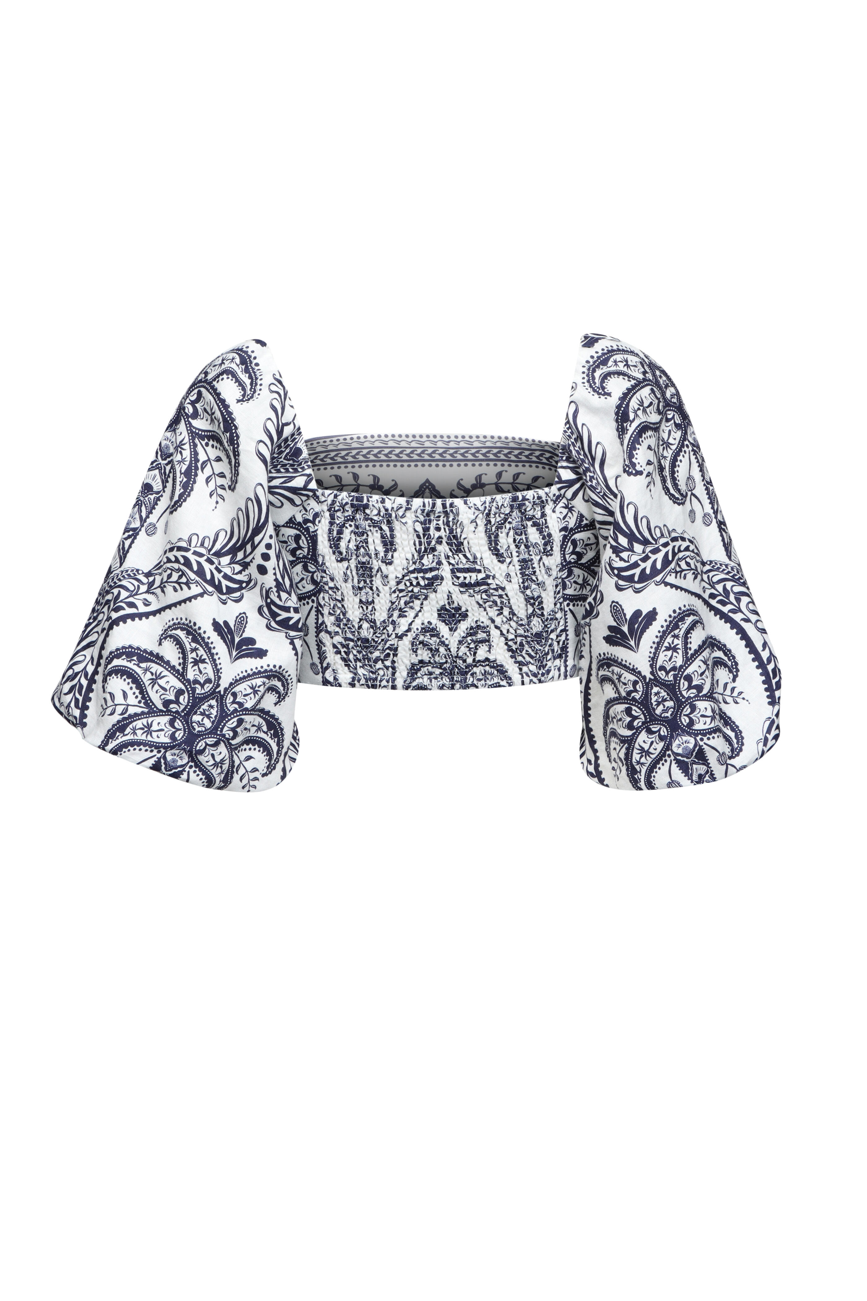 Farm Rio - Tropical Cameo Blue & Off White Blouse