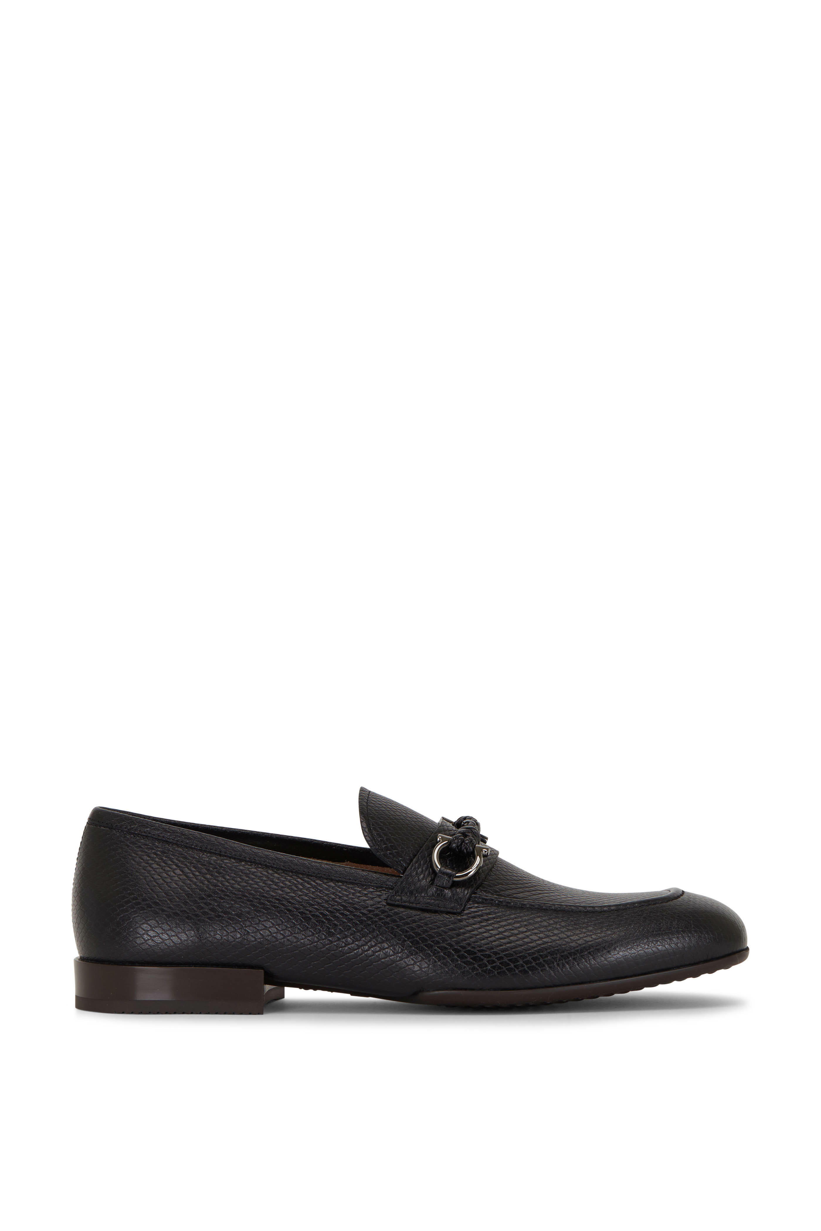 Ferragamo - Pago Black Textured Leather Loafer