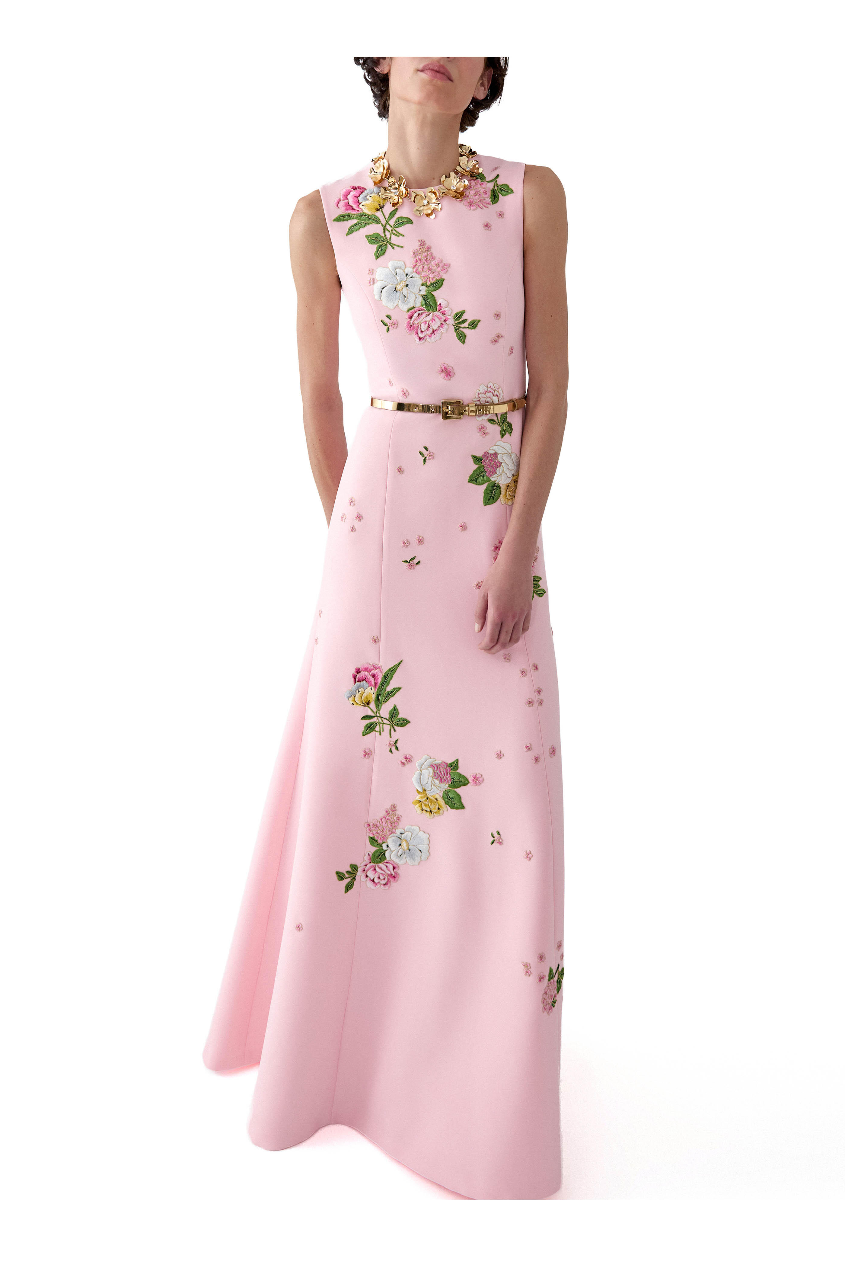 Carolina Herrera - Blush Floral Embroidered Gown - view 4