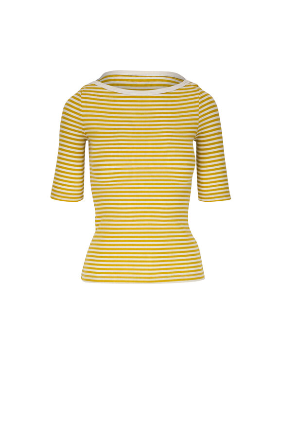 AG Connie Yellow & White Striped T-Shirt