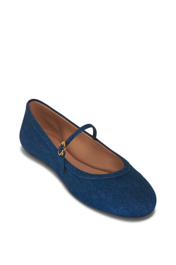 Gianvito Rossi - Mary Jane Denim Blue Flat