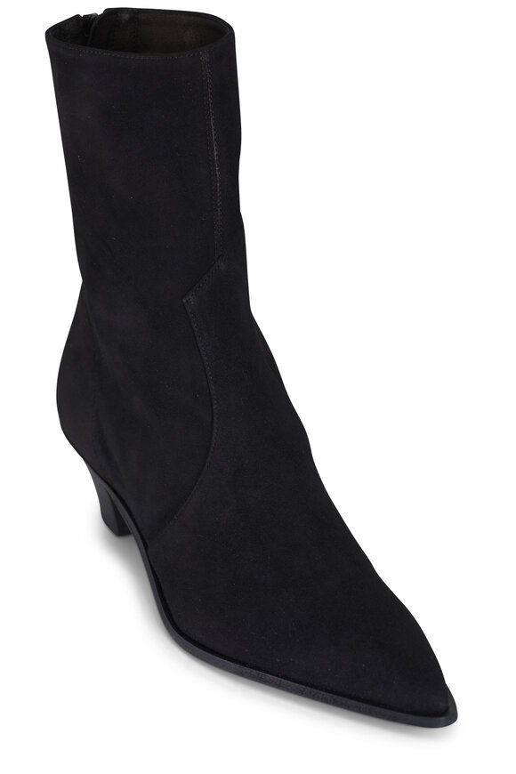 Aquazzura Brunswick Black Suede Bootie, 45mm - view 1