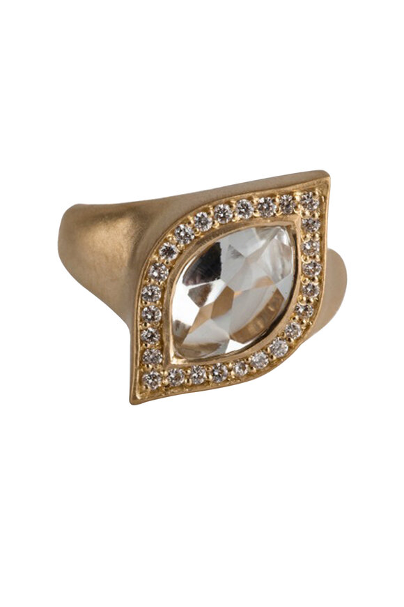 Jamie Wolf - White Topaz Pavé-Set Diamond Marquise Ring