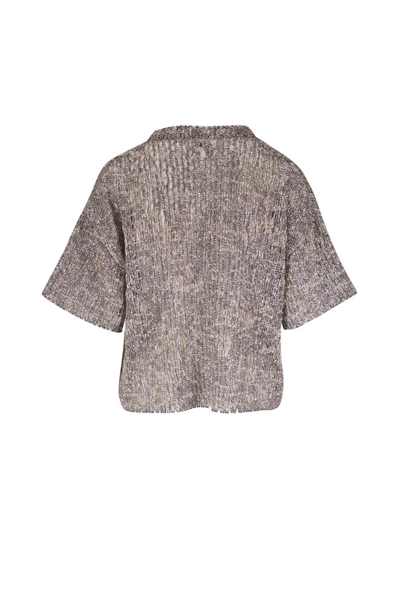 Brunello Cucinelli Silver Broken Glass Sweater - view 2