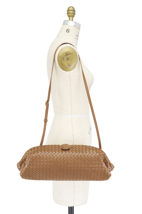 Bottega Veneta Lauren 1979 Dark Caramel Woven Leather Clutch - view 7