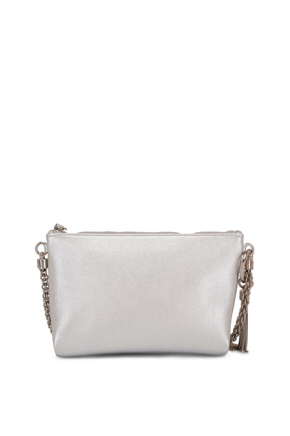 Jimmy Choo - Mini Callie Silver Nappa Leather Chain Clutch