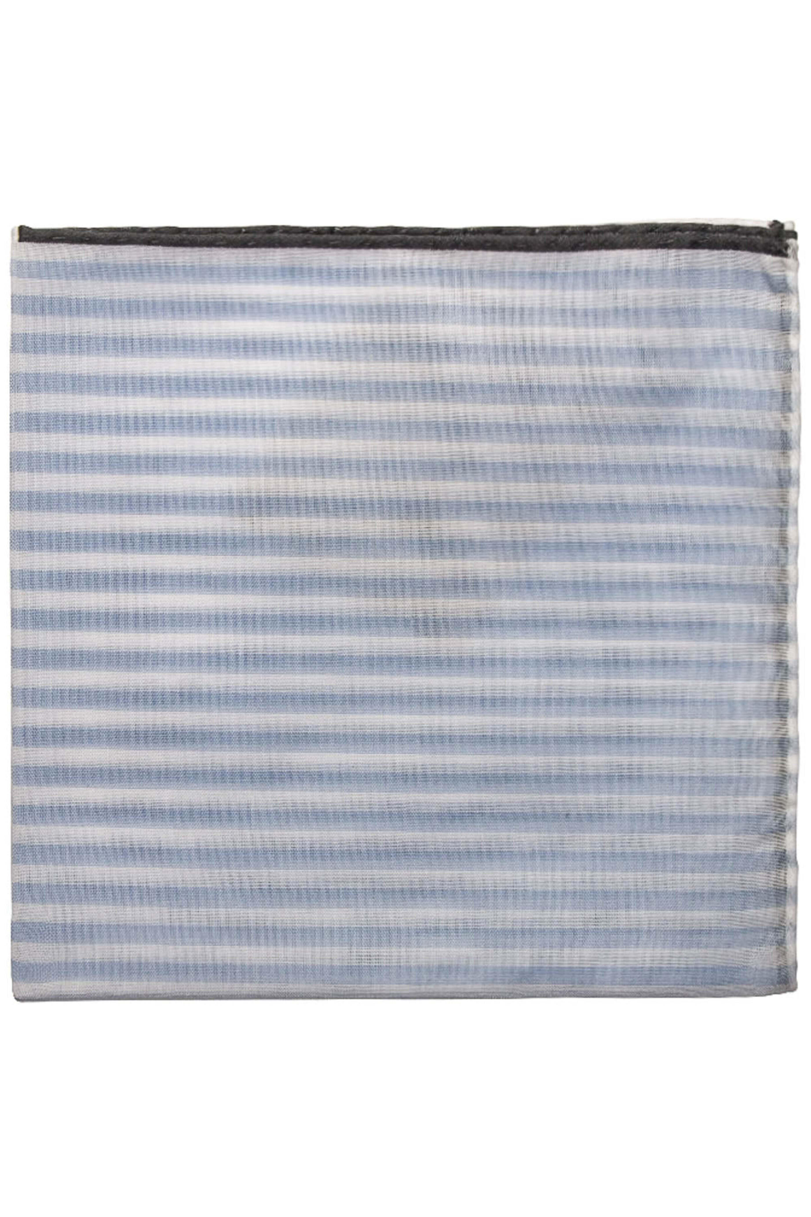 Simonnot-Godard - Light Blue Striped Pocket Square
