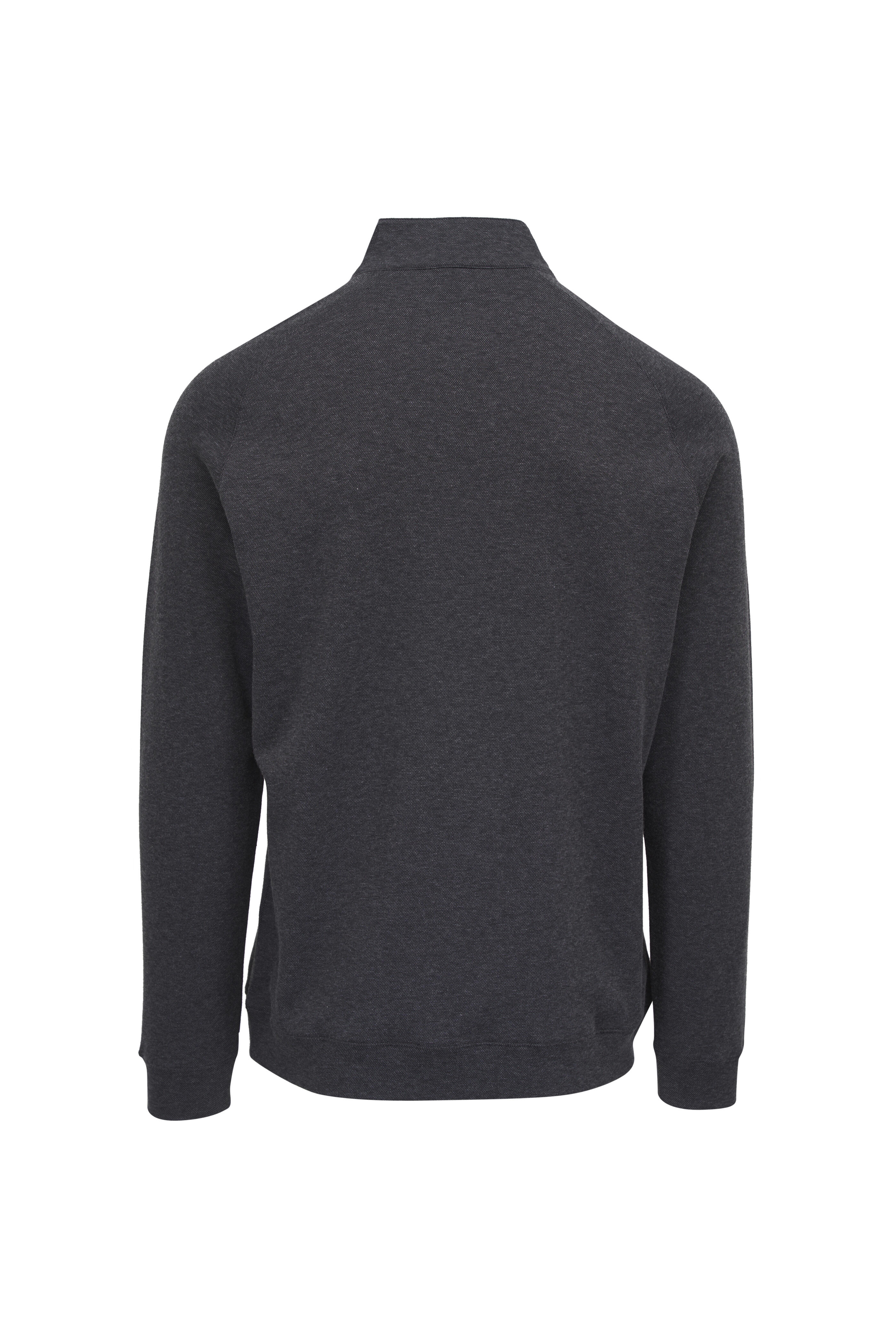 Peter Millar - Birdseye Charcoal Gray Quarter Zip Pullover