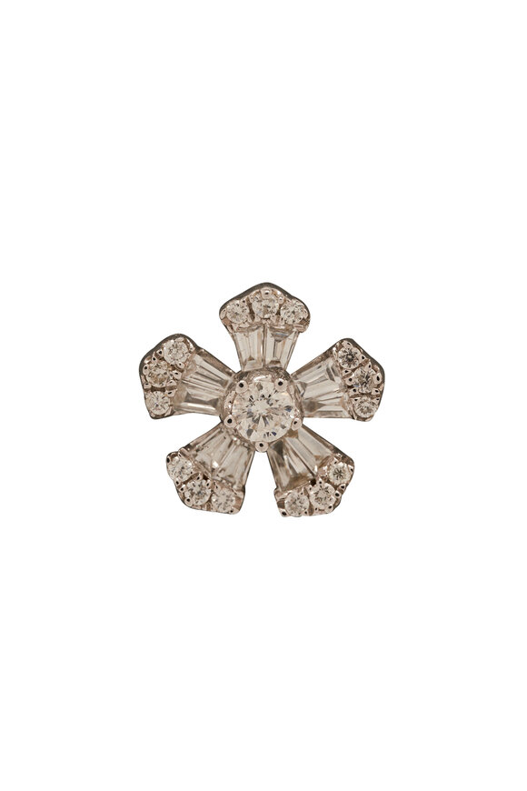 Kai Linz - Baguette Diamond Flower Earrings