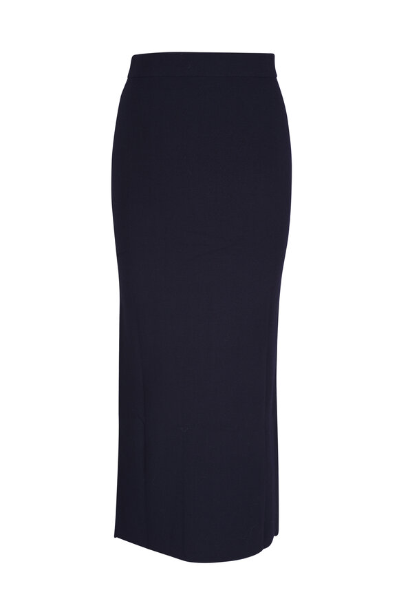 Dorothee Schumacher - Shimmering Merino Navy Blue Midi Skirt 