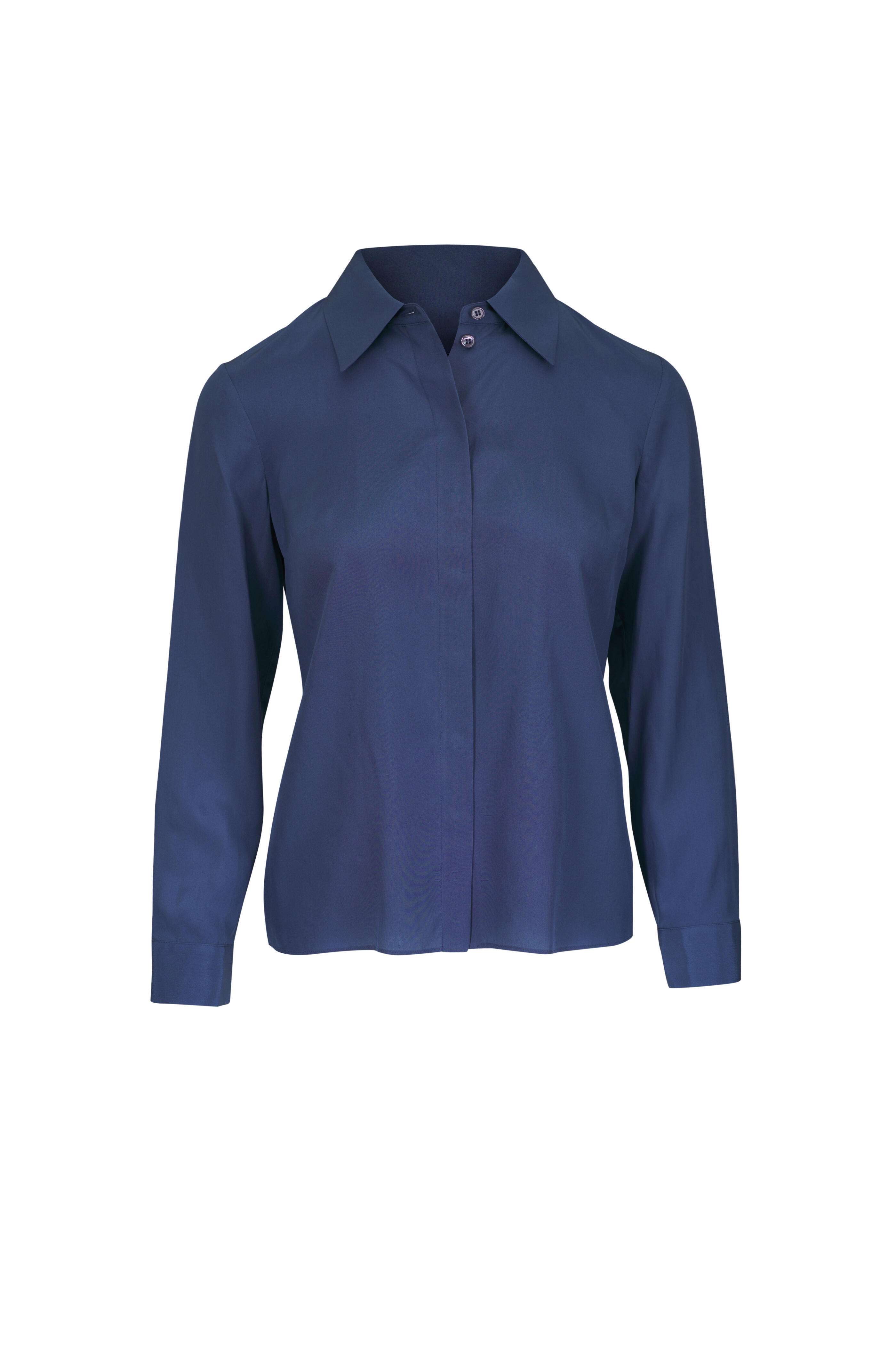 Michael Kors Collection - Hansen Steel Blue Button Up Shirt