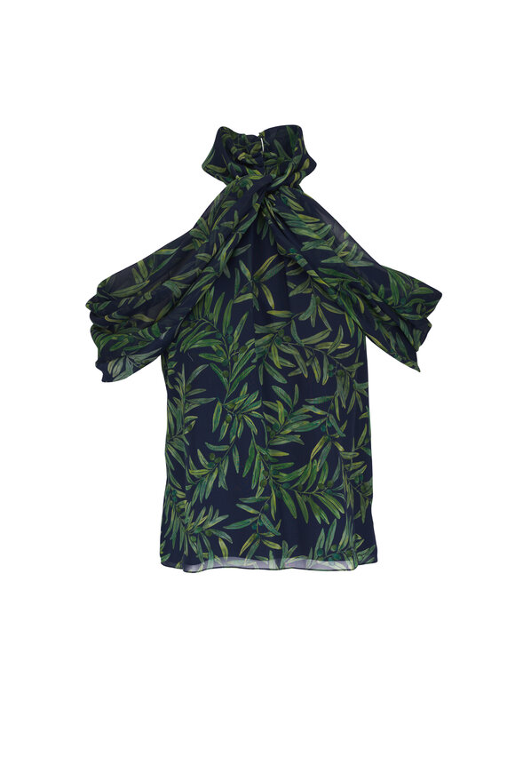 Carolina Herrera Multicolor Halter Off-The-Shoulder Top