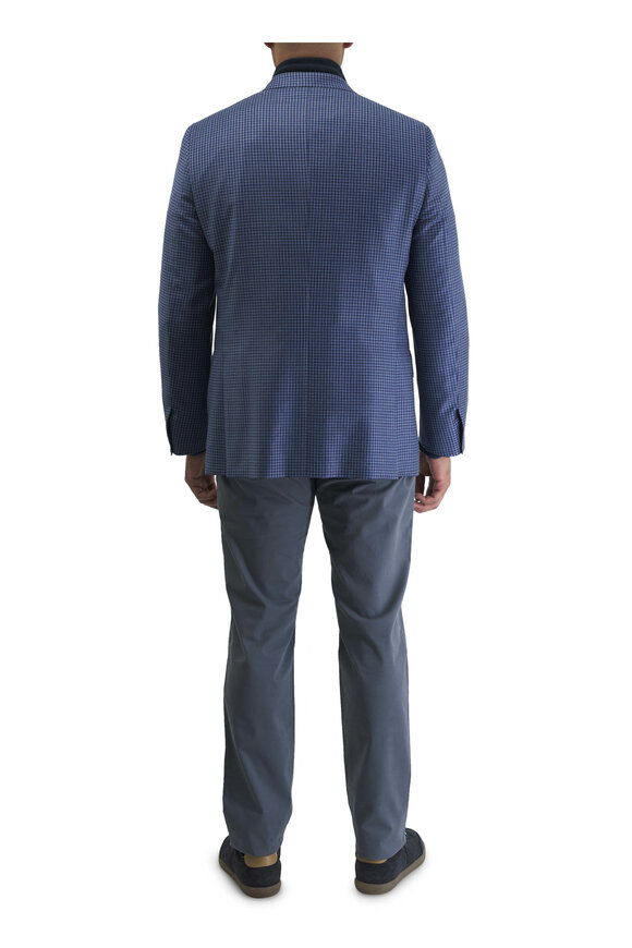 Stefan Brandt - Acero Blue Piqué Long Sleeve Shirt 