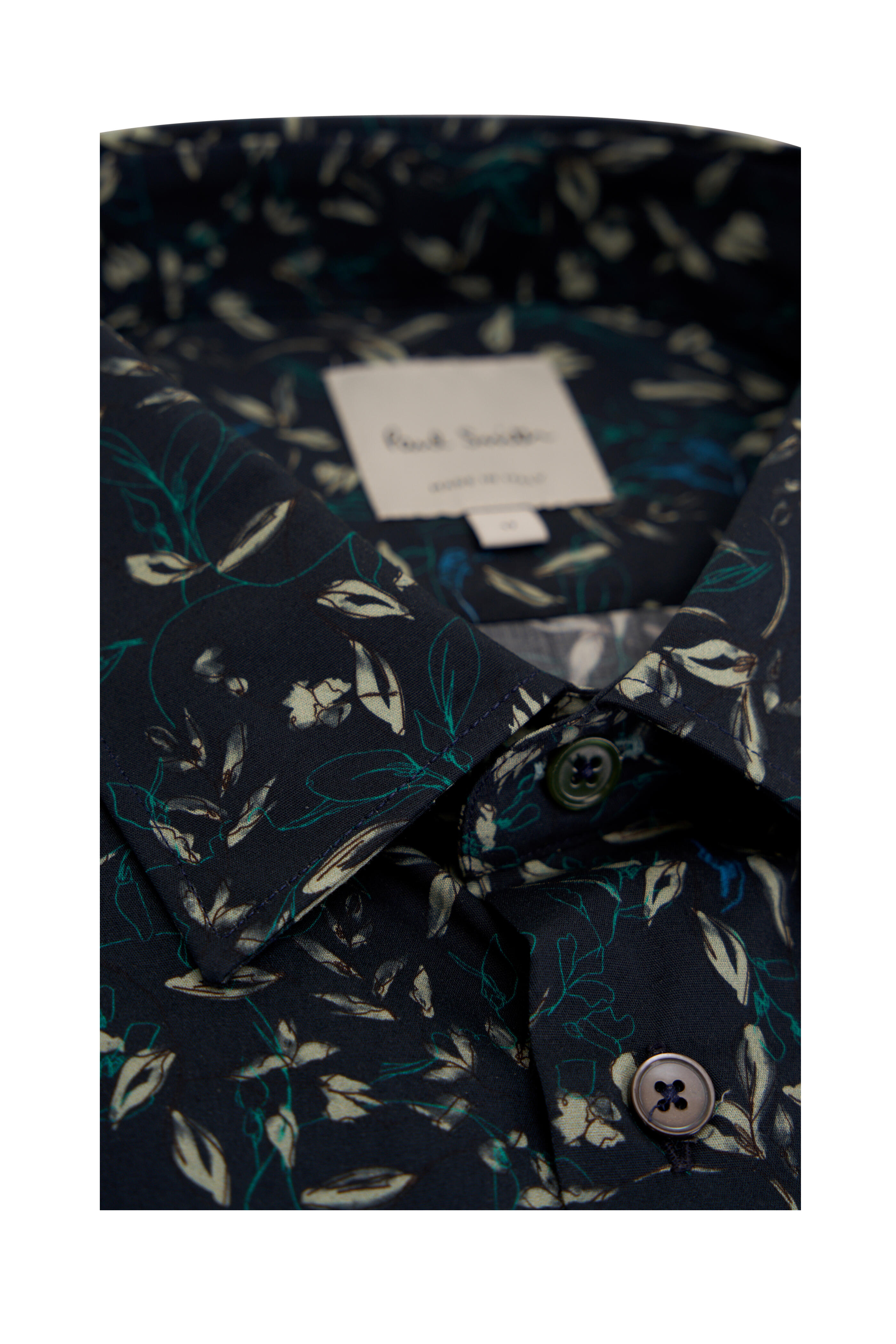 Paul Smith Navy Floral Print Cotton Dress Shirt paul-smith-navy-floral-print-cotton-dress-shirt