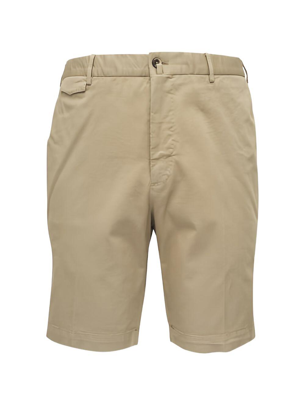 PT Torino - Light Khaki Stretch Cotton Shorts