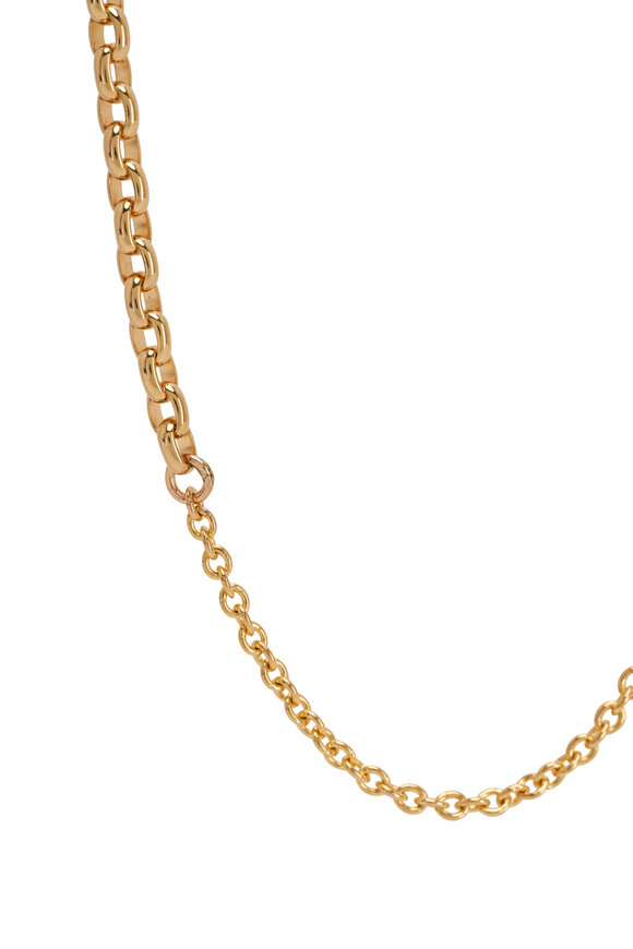 Tina Negri - 14K Yellow Gold Mixed Link Necklace