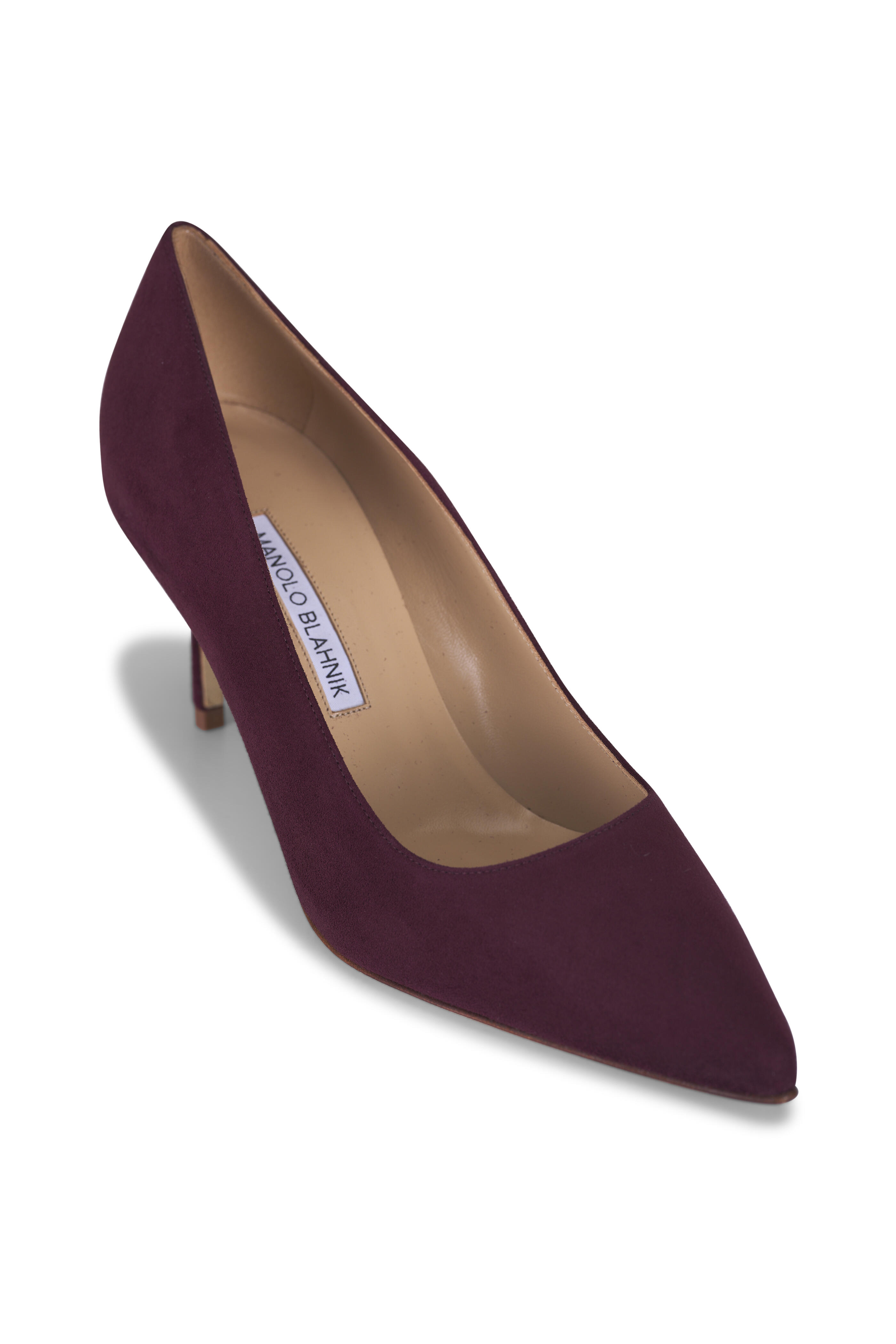 Manolo Blahnik - BB Dark Red Suede Pump, 70mm