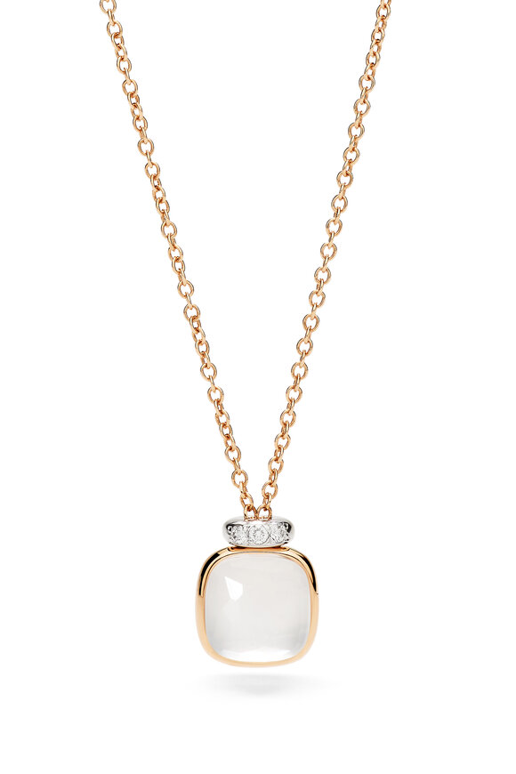 Pomellato 18k Rose Gold Nudo Mini Quartz Necklace - view 2