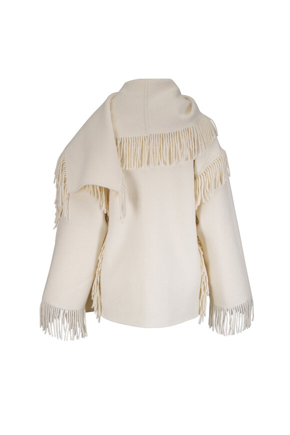 Totême Winter White Fringe Scarf Jacket - view 4