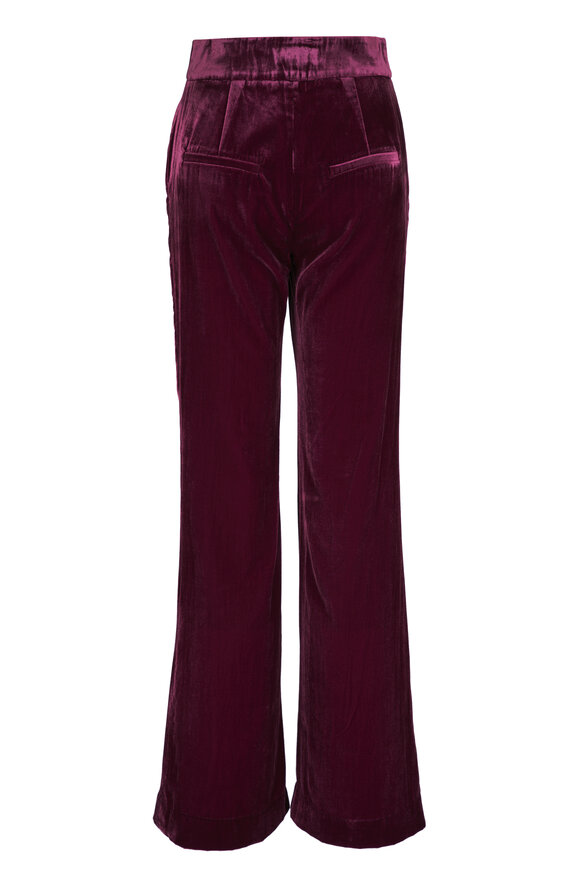 Veronica Beard - Lebone Dark Burgundy Velvet Pant