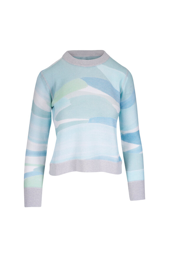Kinross Multicolor Landscape Print Pullover Sweater