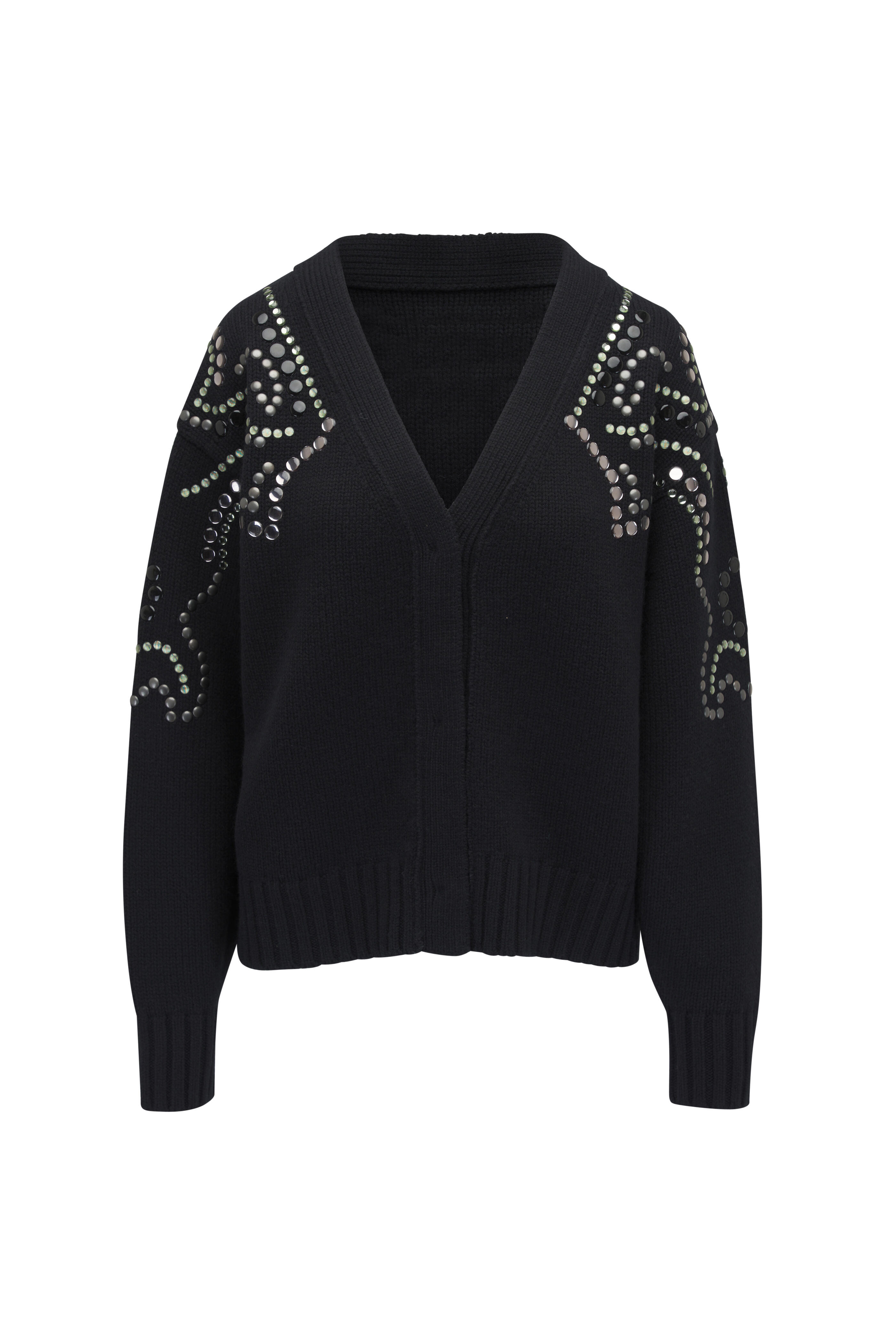 Dorothee Schumacher - Embellished Statements Black Merino Wool Cardigan
