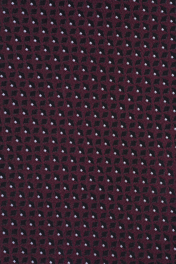 Zegna Dark Burgundy Geometric Silk Jacquard Necktie - view 2