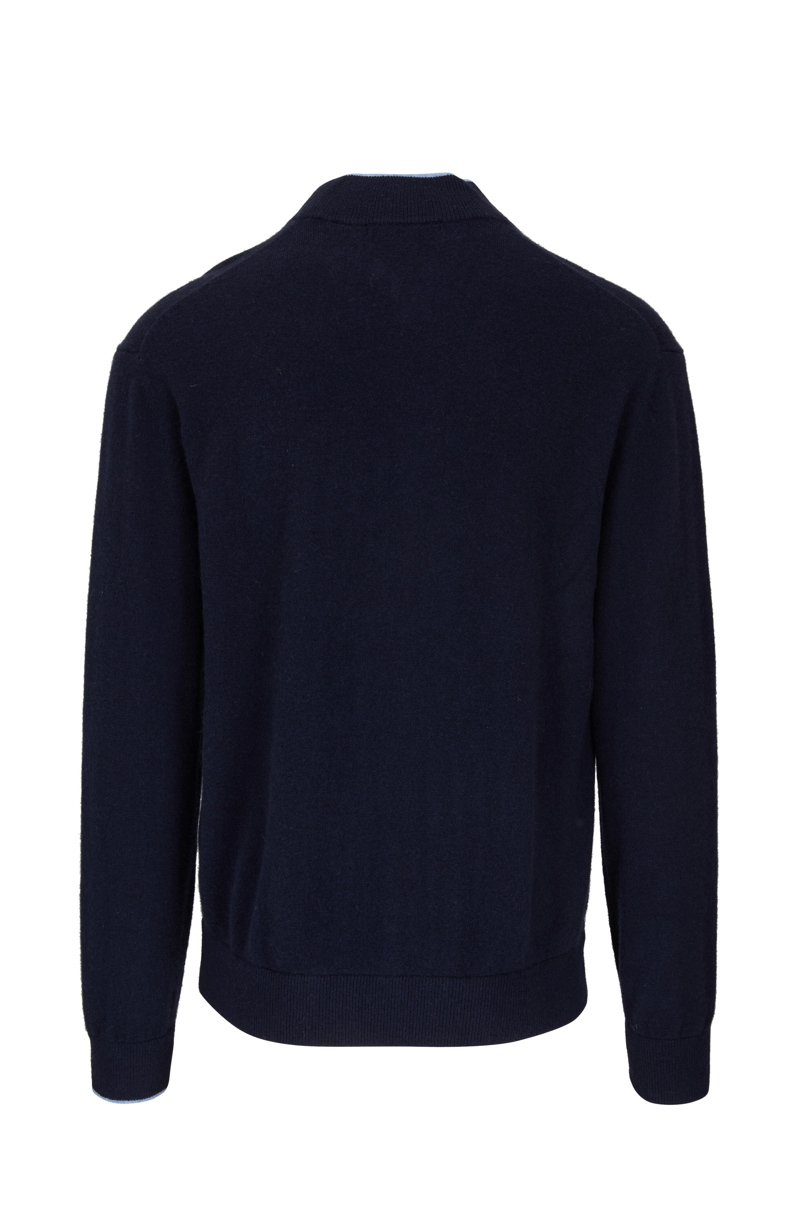 Greyson - Sebonack Blue Wool & Cashmere Quarter Zip Pullover