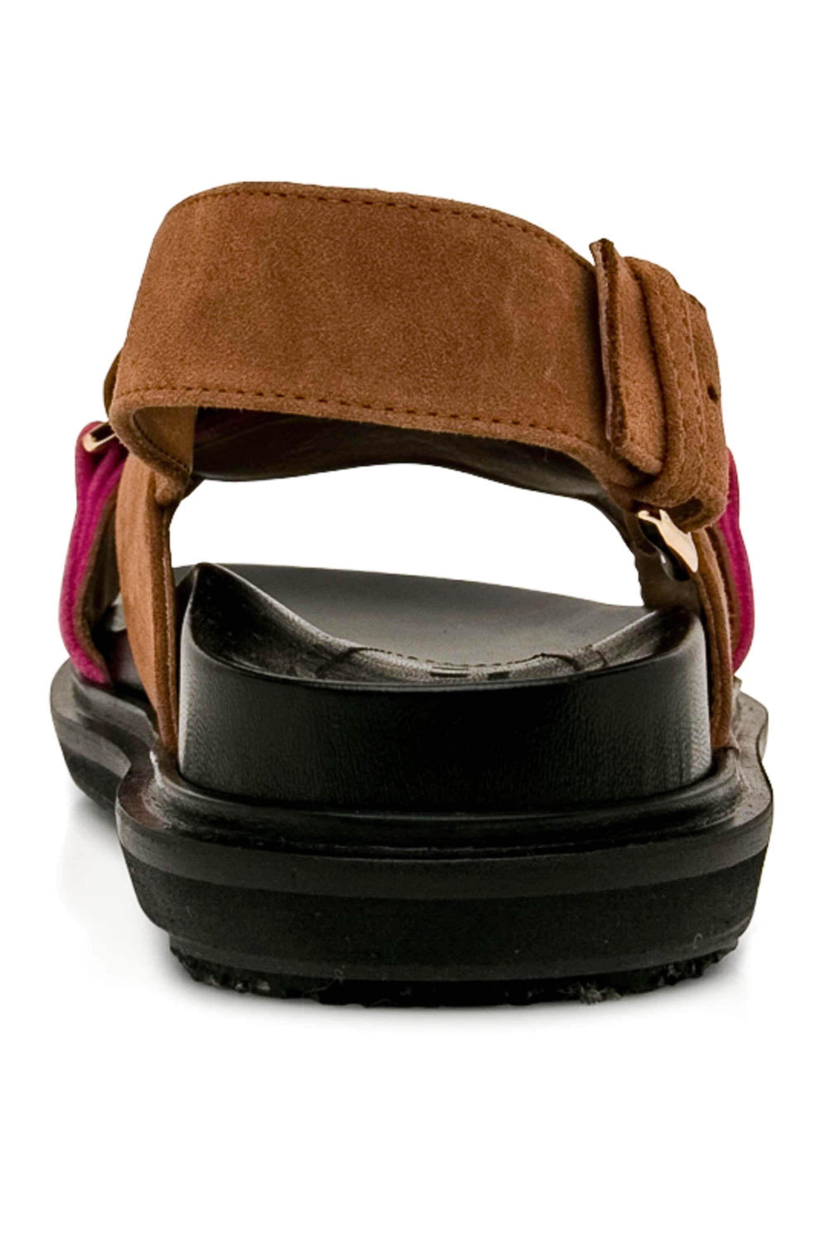 Marni - Brown and Fuchsia Crisscross Fussbett Sandal
