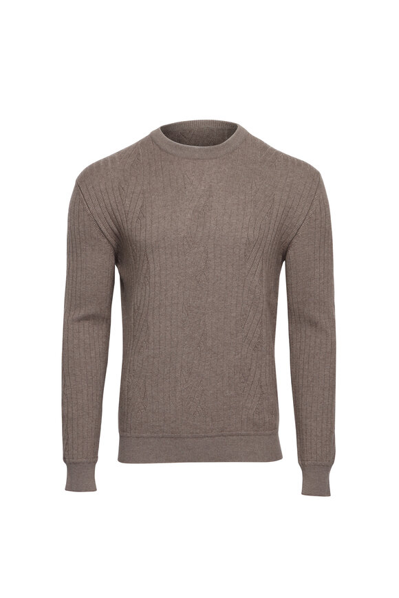 Brioni - Blue Wool & Silk Zip Sweater | Mitchell Stores