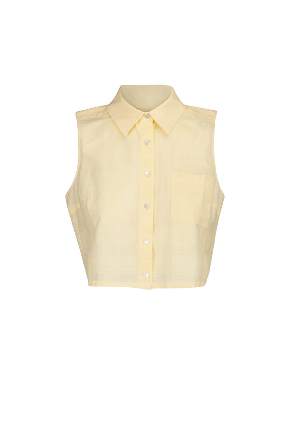 Hevron Katja Butter Plaid Cropped Top - view 1