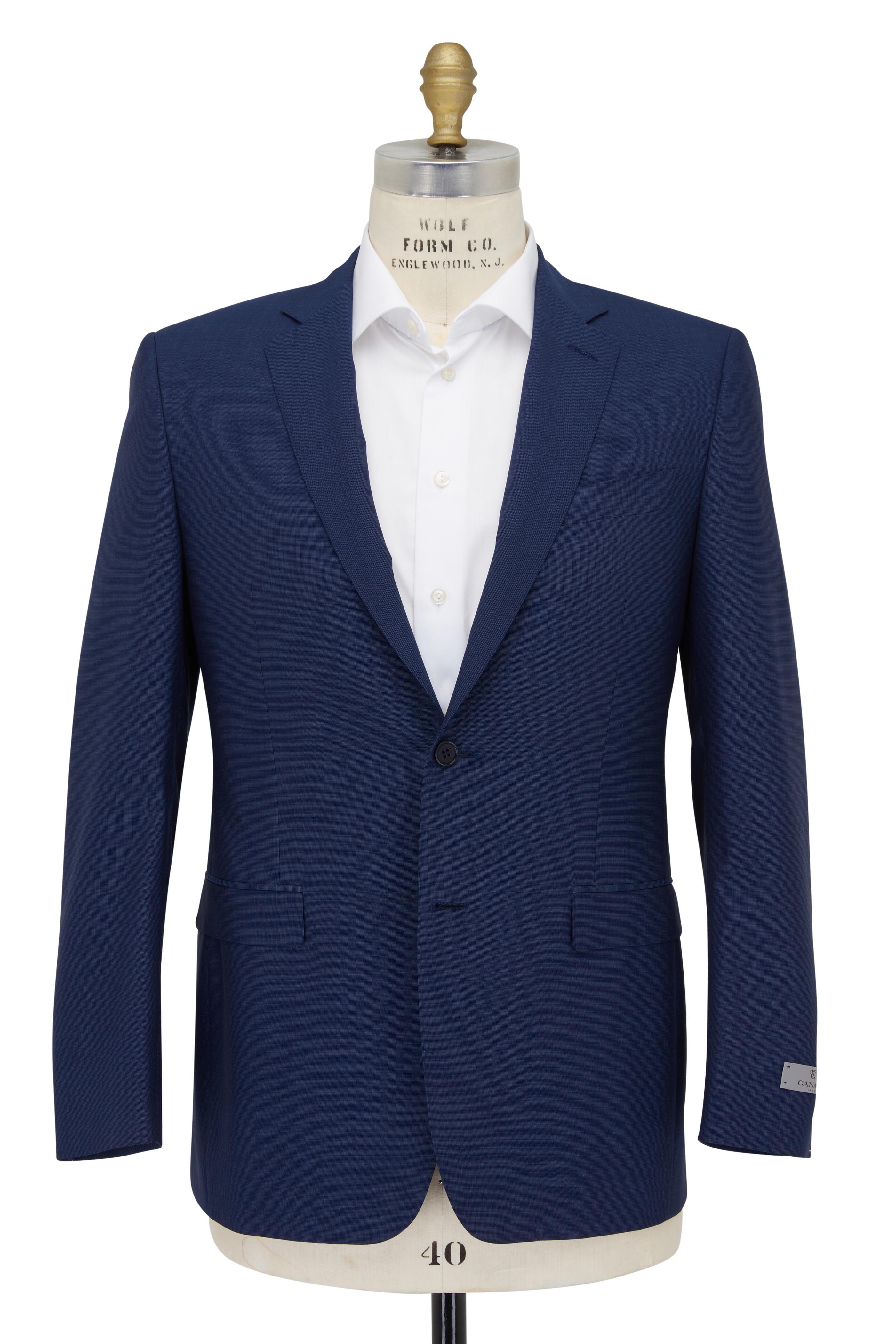 Canali - High Blue Solid Pindot Wool Suit | Mitchell Stores