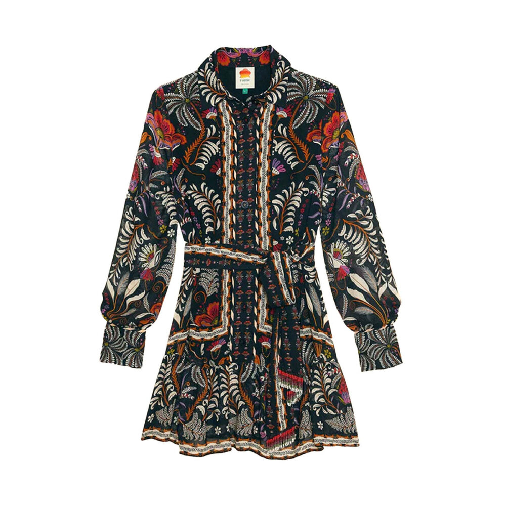 farm rio classic garden dress FARM Rio Red Porcelain Garden Mini Dress
