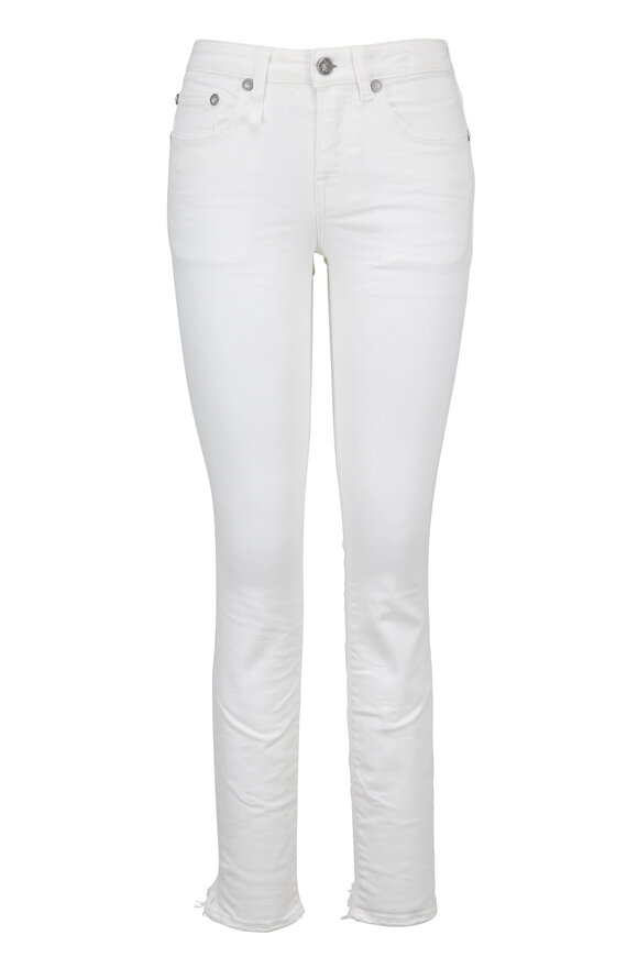 R13 - Alison Skinny White Step Hem Cropped Jean