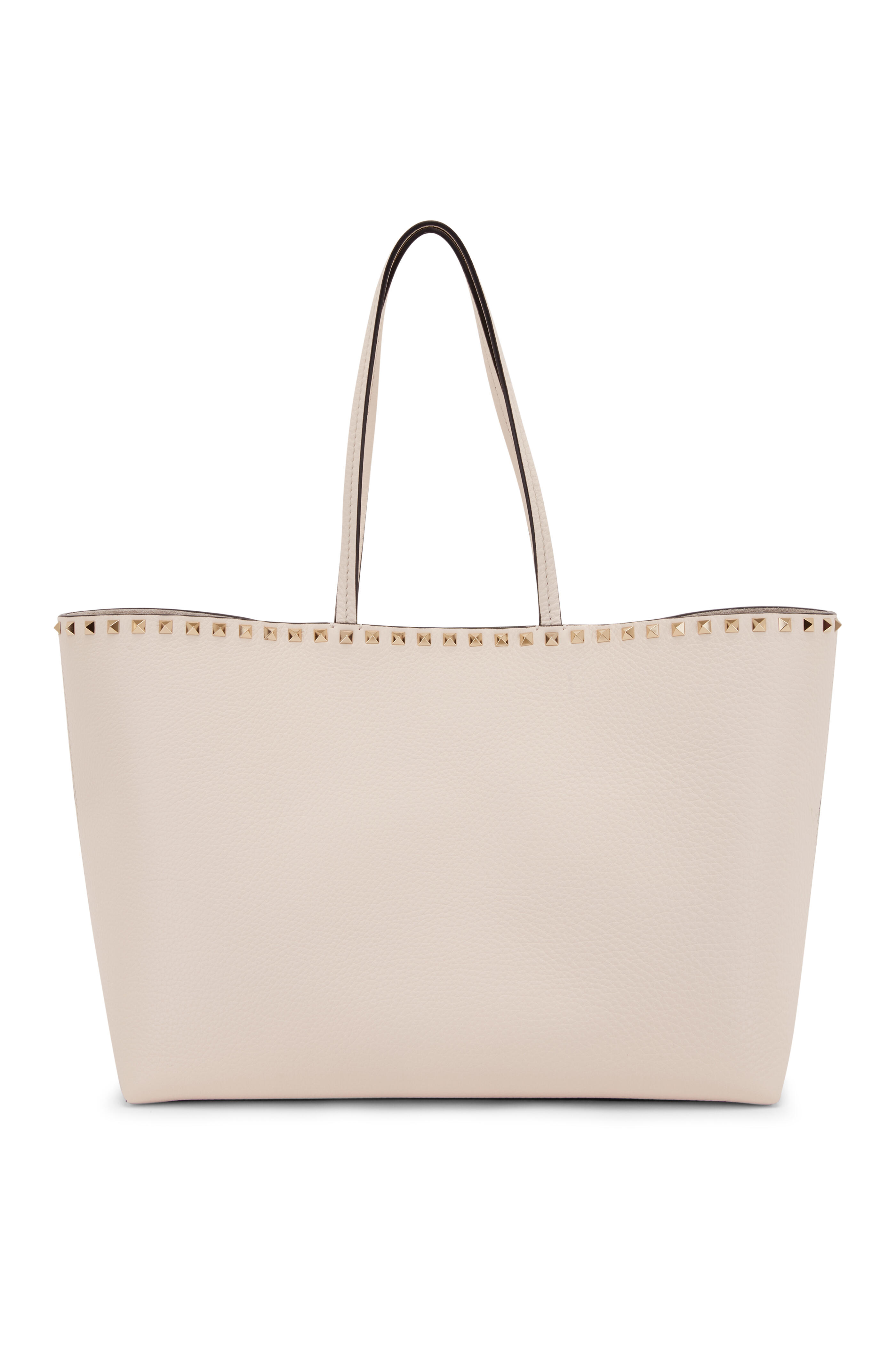 Valentino Garavani - Ivory Leather Rockstud Tote Bag
