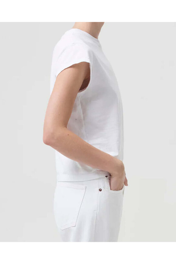 Agolde Bryce White Cap Sleeve T-Shirt - view 4