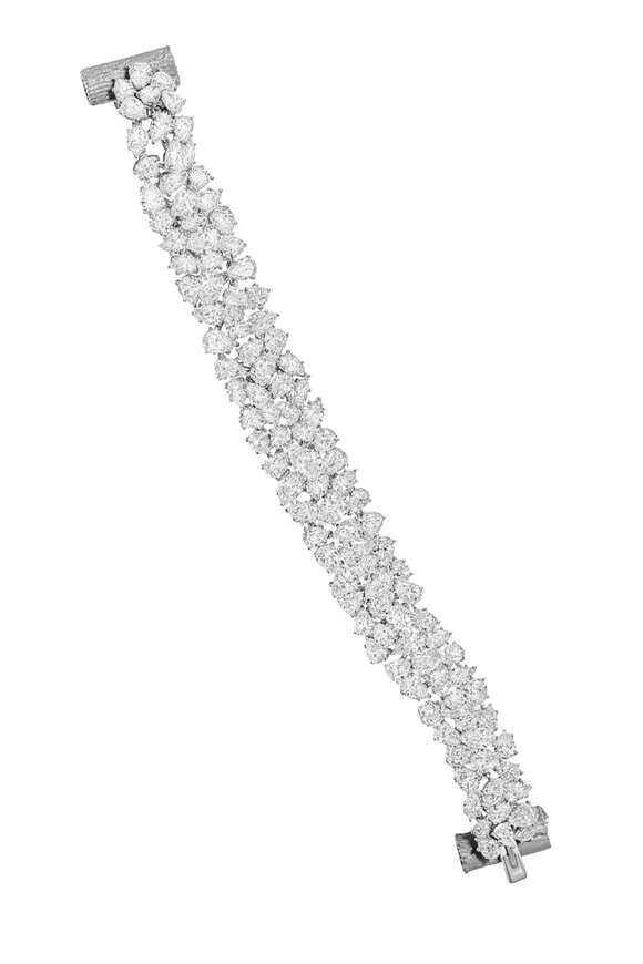 Diana M Jewels Platinum Cluster Diamond Bracelet - view 1