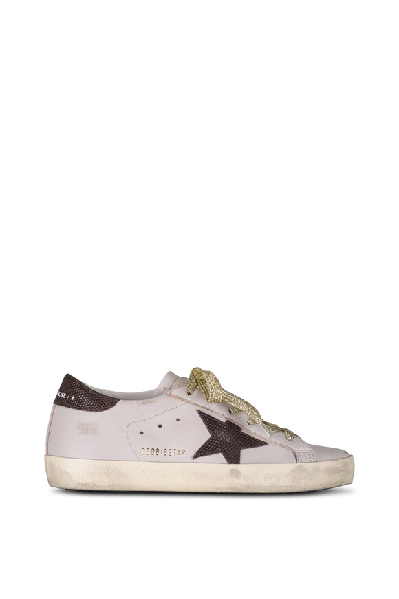 Golden Goose - Super-Star Gray Morn & Black Plum Leather Sneaker 