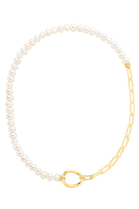 Mellerio 18k Yellow Gold Baroque Freshwater Pearl Necklace