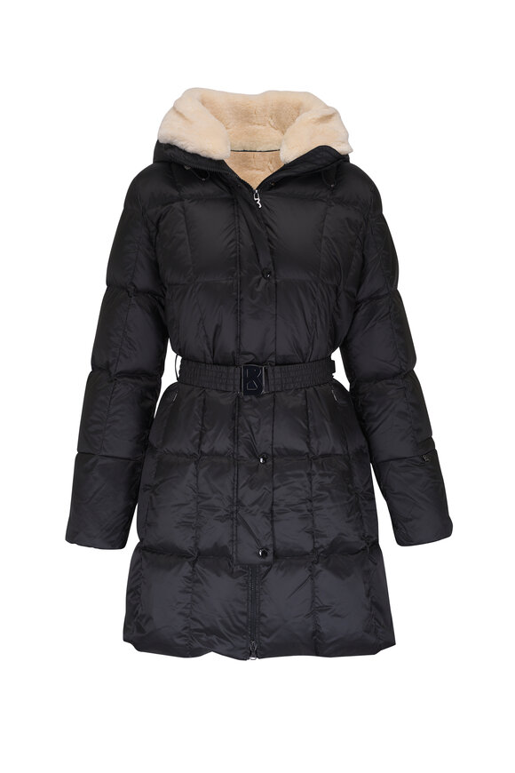 Bogner Nicci-D Black Medium Length Down Puffer Coat 